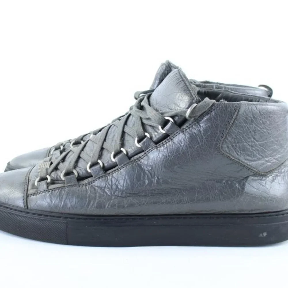 Balenciaga Grey Leather Arena Sneaker Mens 43